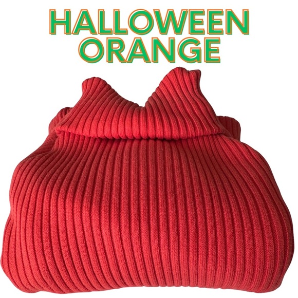 Vintage Gap Orange Ribbed Turtleneck Sweater Long Sleeve Chunky Knit Size L - Picture 6 of 6